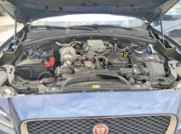 SADCJ2FN1JA263395 2018 JAGUAR F-PACE Blue ძრავის განყოფილების ხედი