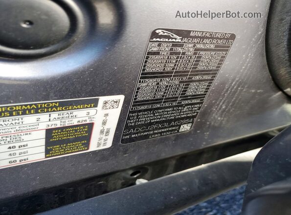 SADCJ2FX3LA629541 2020 JAGUAR F-PACE Gray Вид підкапотного простору