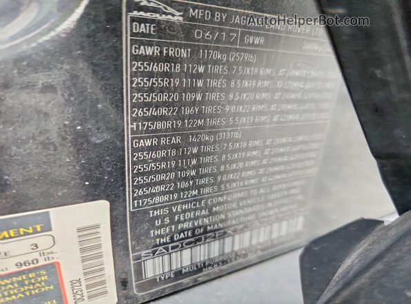 SADCJ2FX7JA257232 2018 JAGUAR F-PACE Black სალონის 360-გრადუსიანი ხედი