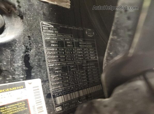 SADCL2FX3JA284440 2018 JAGUAR F-PACE Черный Вид подкапотного пространства