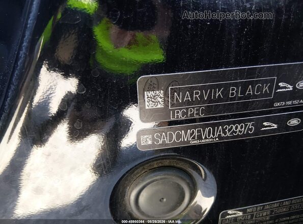 SADCM2FV0JA329975 2018 JAGUAR F-PACE Black ძრავის განყოფილების ხედი