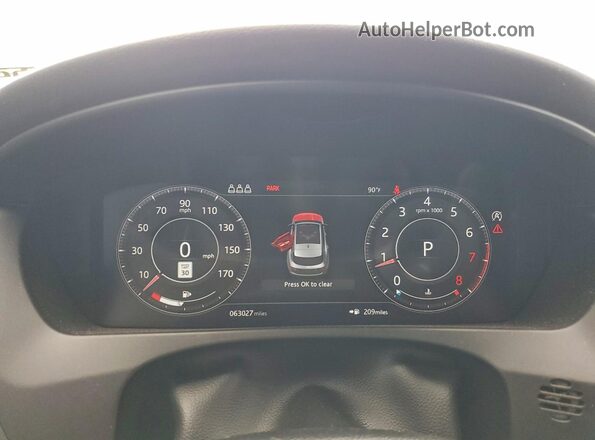 SADCM2FVXLA656600 2020 JAGUAR F-PACE White Instrument cluster view