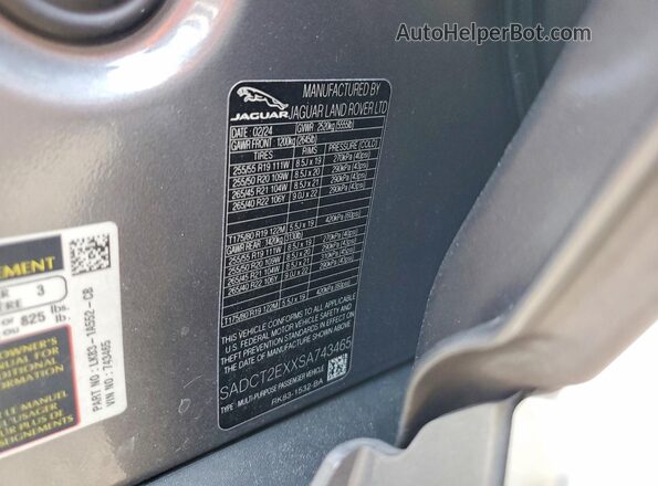 SADCT2EXXSA743465 2025 JAGUAR F-PACE Gray 