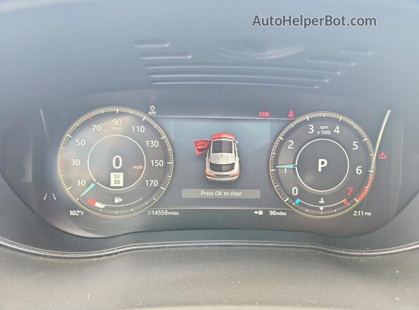 SADF12GX7M1027562 2021 JAGUAR E-PACE Silver Vista del cuadro de instrumentos
