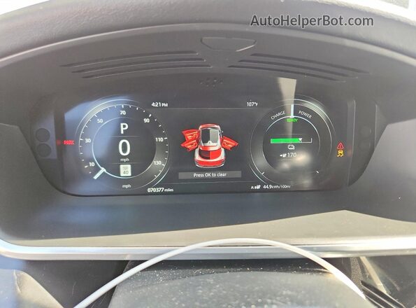 SADHB2S14L1F85329 2020 JAGUAR I-PACE White Вид щитка приладів