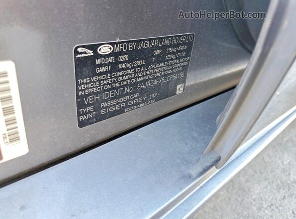 SAJAE4FX6LCP64165 2020 JAGUAR XF Угольный Вид подкапотного пространства