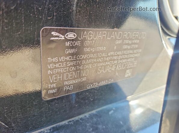 SAJAE4FX8JCP25638 2018 JAGUAR XF Black Widok komory silnika