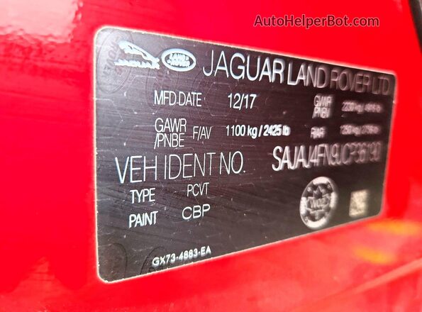 SAJAJ4FN9JCP36190 2018 JAGUAR XF Красный Вид подкапотного пространства