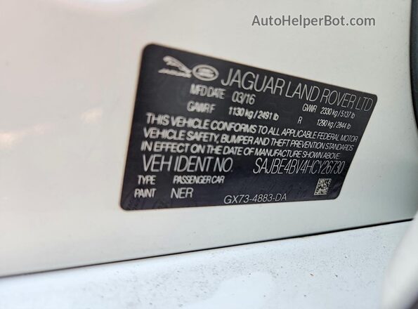SAJBE4BV4HCY26730 2017 JAGUAR XF White Engine compartment view
