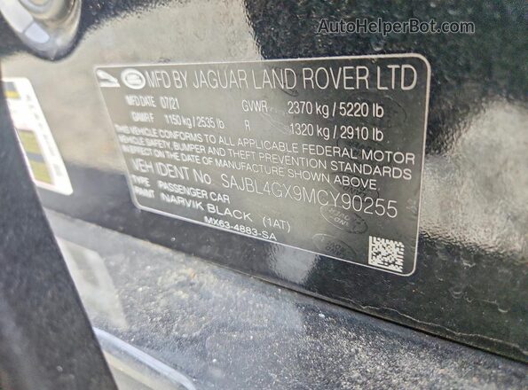 SAJBL4GX9MCY90255 2021 JAGUAR XF Black Вид підкапотного простору