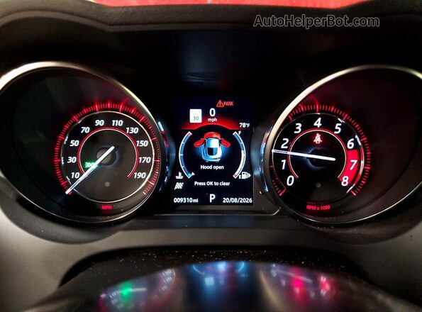 SAJDD1GX3LCK64929 2020 JAGUAR F-TYPE Red Instrument cluster view