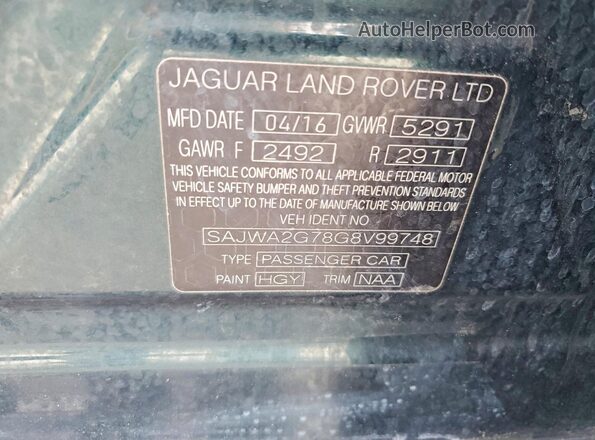 SAJWA2G78G8V99748 2016 JAGUAR XJL Green Widok komory silnika
