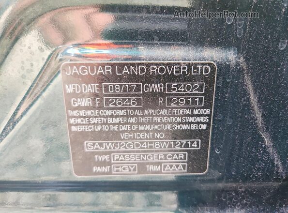 SAJWJ2GD4H8W12714 2017 JAGUAR XJL Green Вид підкапотного простору