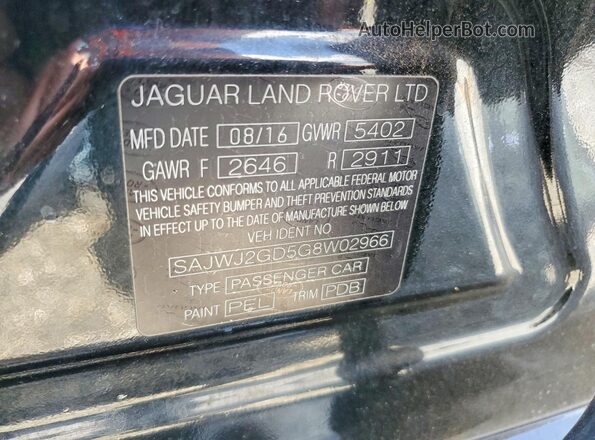 SAJWJ2GD5G8W02966 2016 JAGUAR XJL Black Вид підкапотного простору
