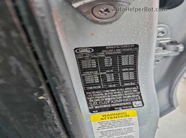 SALCJ2FX2MH903244 2021 LAND ROVER DISCOVERY Серебряный Вид подкапотного пространства