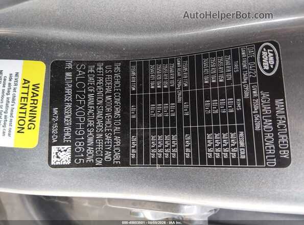 SALCT2FX0PH918615 2023 LAND ROVER DISCOVERY SPORT Gray Vista del compartimento del motor