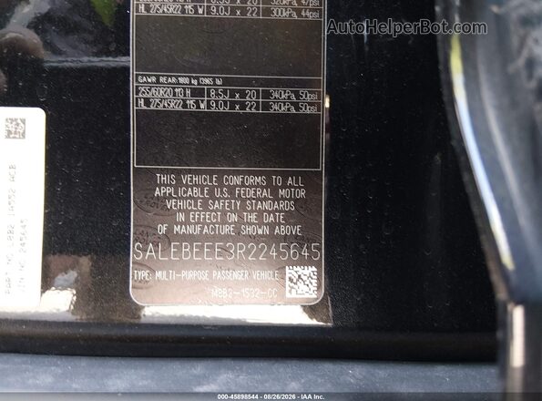 SALEBEEE3R2245645 2024 LAND ROVER DEFENDER Black Engine compartment view