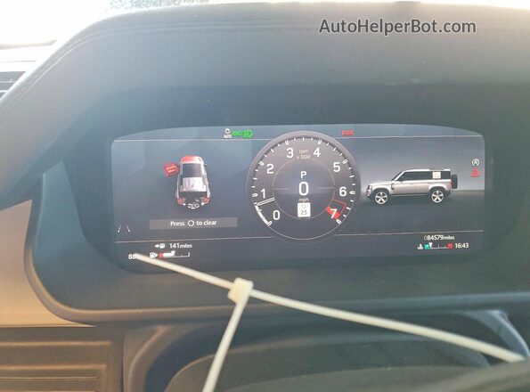 SALEJ7EX4L2020691 2020 LAND ROVER DEFENDER Black Instrument cluster view