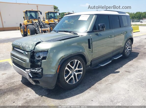 SALEJ7RX5N2095526 2022 LAND ROVER DEFENDER Green წინა მარცხენა ხედი სამი მეოთხედიდან