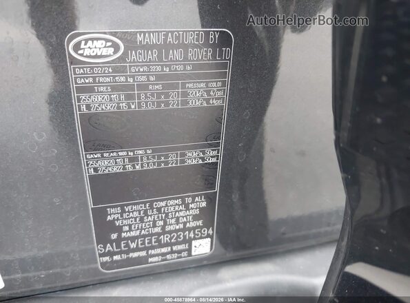 SALEWEEE1R2314594 2024 LAND ROVER DEFENDER Gray Widok komory silnika