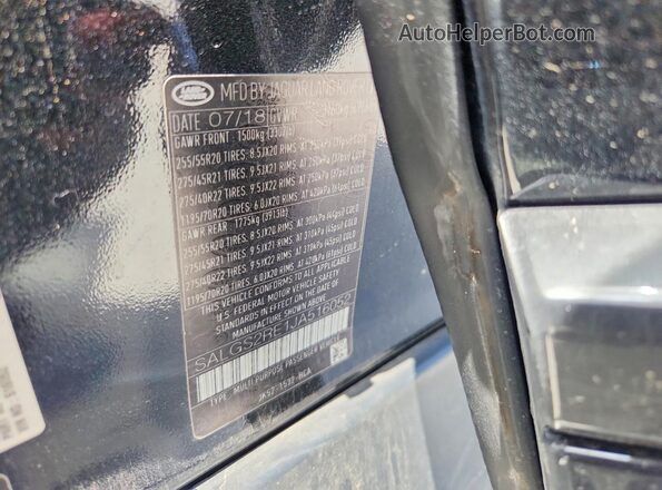 SALGS2RE1JA516052 2018 LAND ROVER RANGE Black 360 interior view