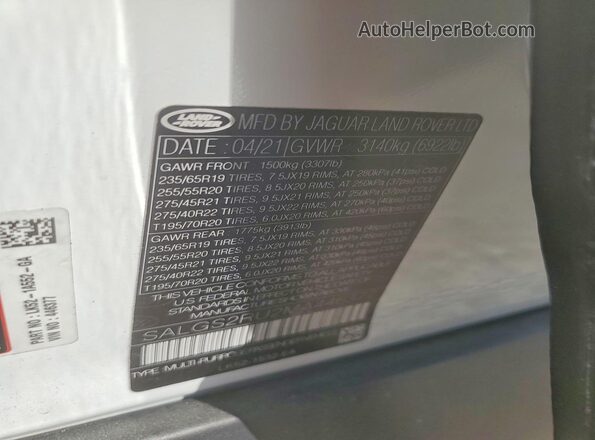 SALGS2RU2MA446377 2021 LAND ROVER RANGE White Սալոնի 360 աստիճան տեսք