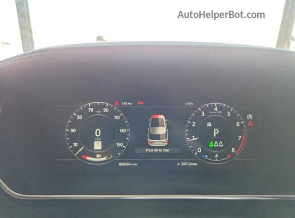 SALGS2RU4LA591449 2020 LAND ROVER RANGE Black ხელსაწყოთა პანელის ხედი