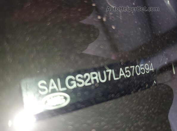 SALGS2RU7LA570594 2020 LAND ROVER RANGE White VIN კოდის სტიკერის ხედი