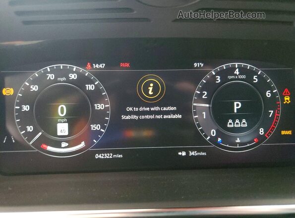 SALGS2RU7LA570594 2020 LAND ROVER RANGE White ხელსაწყოთა პანელის ხედი