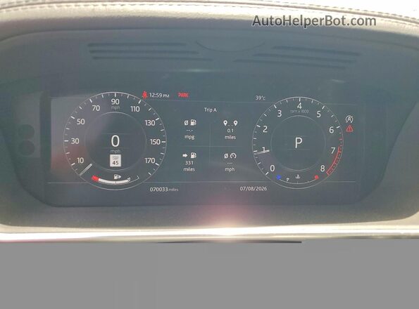 SALGS2SE4MA429227 2021 LAND ROVER RANGE Gray ხელსაწყოთა პანელის ხედი