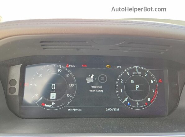 SALGS2SV6KA555229 2019 LAND ROVER RANGE White Vista del cuadro de instrumentos