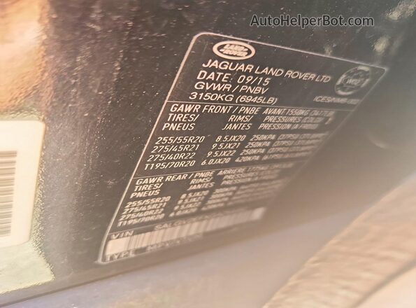 SALGV2EFXGA254482 2016 LAND ROVER RANGE Black Vista interior de 360 grados