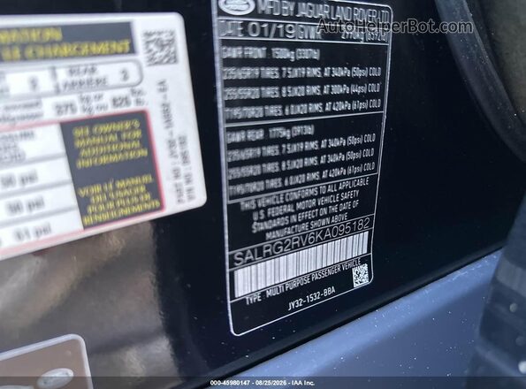 SALRG2RV6KA095182 2019 LAND ROVER DISCOVERY Black Вид підкапотного простору