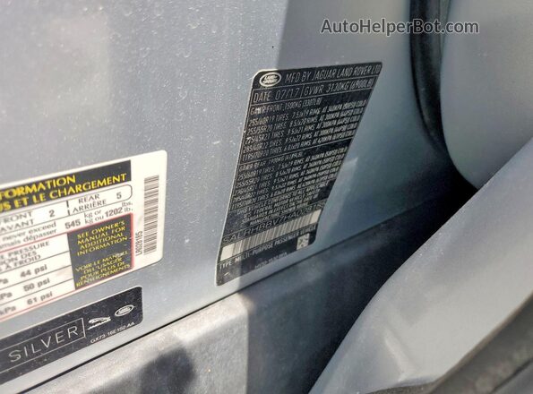 SALRHBBV7HA028185 2017 LAND ROVER DISCOVERY Silver VIN კოდის სტიკერის ხედი