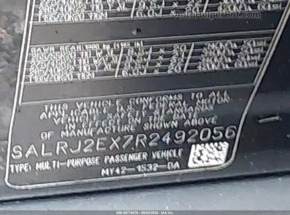 SALRJ2EX7R2492056 2024 LAND ROVER DISCOVERY Черный Вид подкапотного пространства
