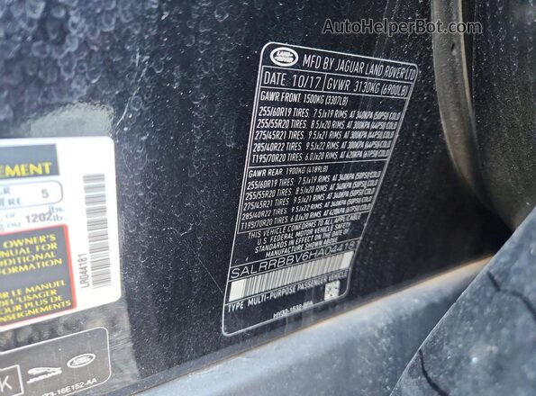 SALRRBBV6HA044181 2017 LAND ROVER DISCOVERY Черный 