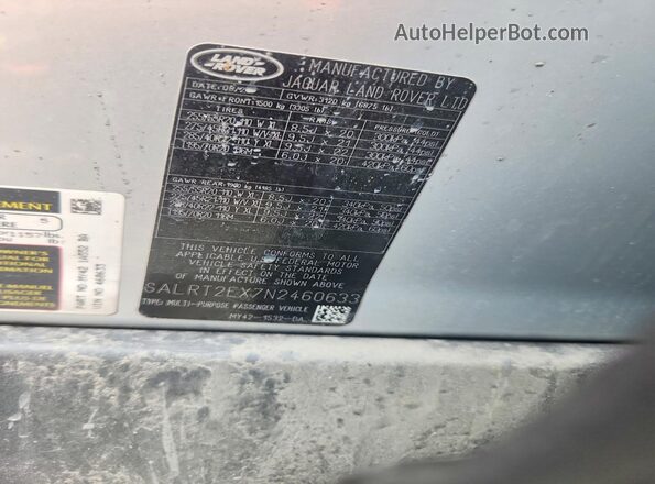 SALRT2EX7N2460633 2022 LAND ROVER DISCOVERY Silver Vista interior de 360 grados