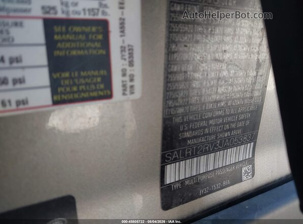 SALRT2RV3JA053837 2018 LAND ROVER DISCOVERY Gray Engine compartment view