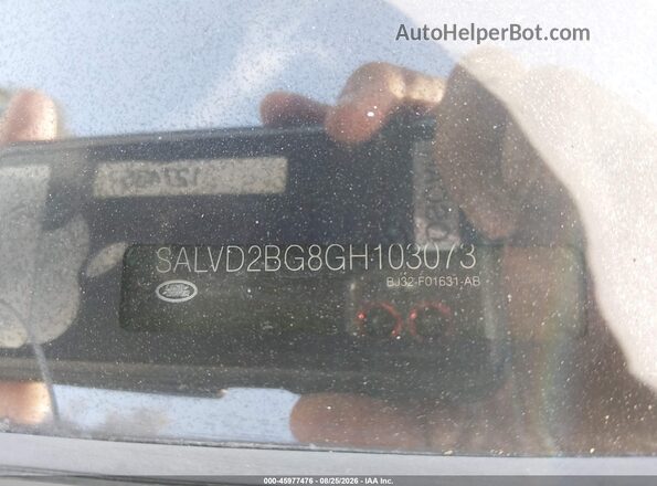 SALVD2BG8GH103073 2016 LAND ROVER RANGE ROVER EVOQUE White Вид підкапотного простору