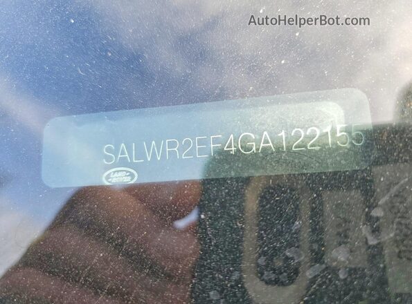 SALWR2EF4GA122155 2016 LAND ROVER RANGE Blue VIN sticker view