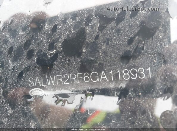 SALWR2PF6GA118931 2016 LAND ROVER RANGE ROVER SPORT Black Vista del compartimento del motor