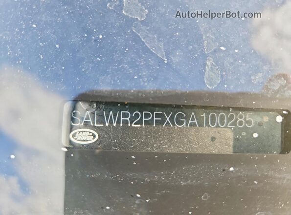 SALWR2PFXGA100285 2016 LAND ROVER RANGE Silver Vista interior de 360 grados
