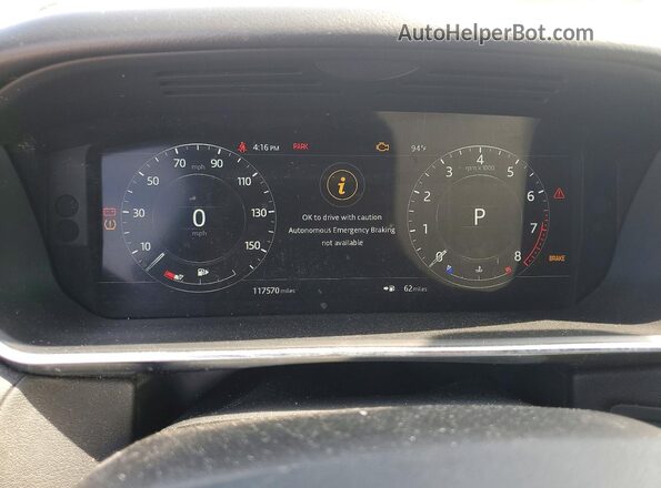 SALWR2RV5KA814256 2019 LAND ROVER RANGE White Widok zestawu wskaźników