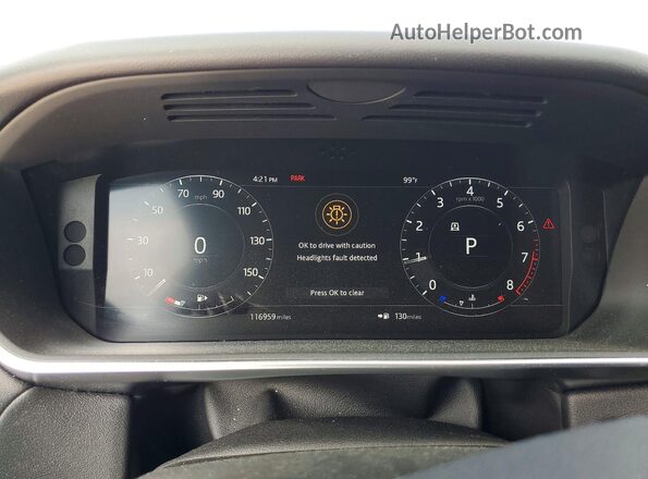 SALWR2RV7KA827039 2019 LAND ROVER RANGE Silver Vista del cuadro de instrumentos