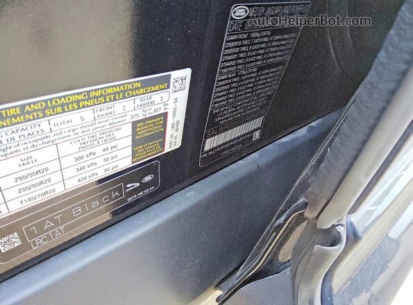 SALWR2SU1LA884095 2020 LAND ROVER RANGE Черный Вид наклейки с VIN-кодом