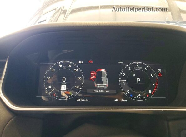 SALWR2SU5LA705170 2020 LAND ROVER RANGE Black Вид щитка приладів