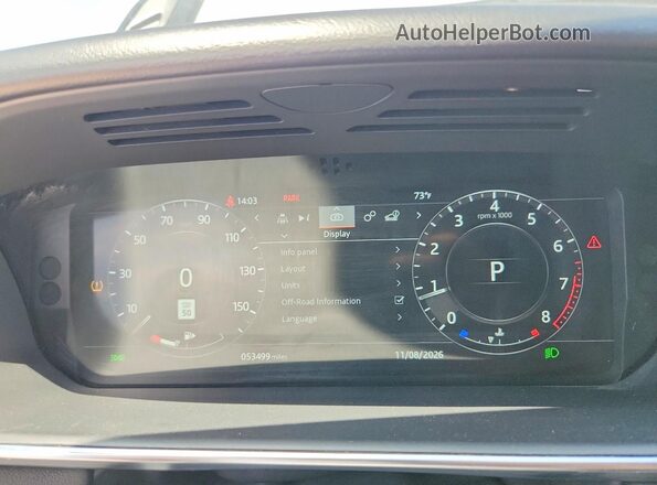 SALWR2SUXNA218761 2022 LAND ROVER RANGE Silver Vista del cuadro de instrumentos