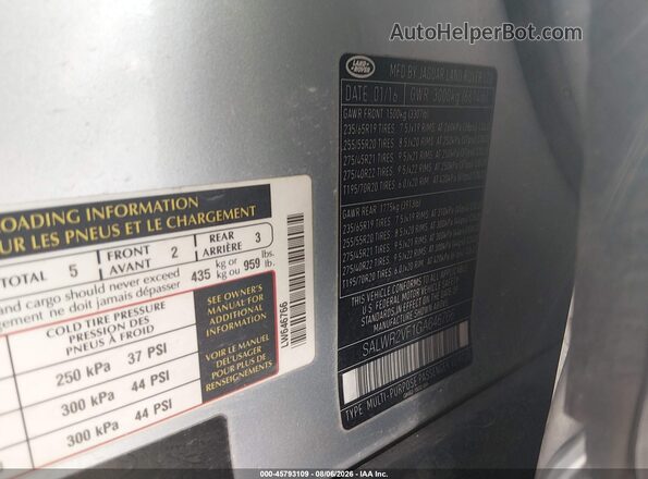 SALWR2VF1GA646766 2016 LAND ROVER RANGE ROVER SPORT Silver Engine compartment view
