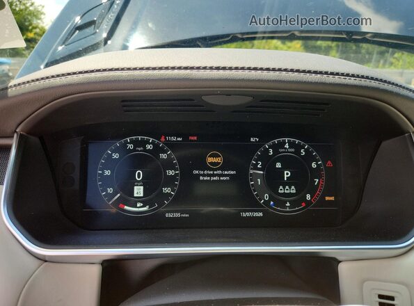 SALWS2RU1MA795896 2021 LAND ROVER RANGE Black Vista del cuadro de instrumentos