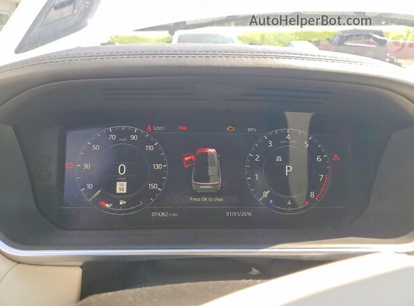 SALWV2SV1KA422428 2019 LAND ROVER RANGE White Instrument cluster view